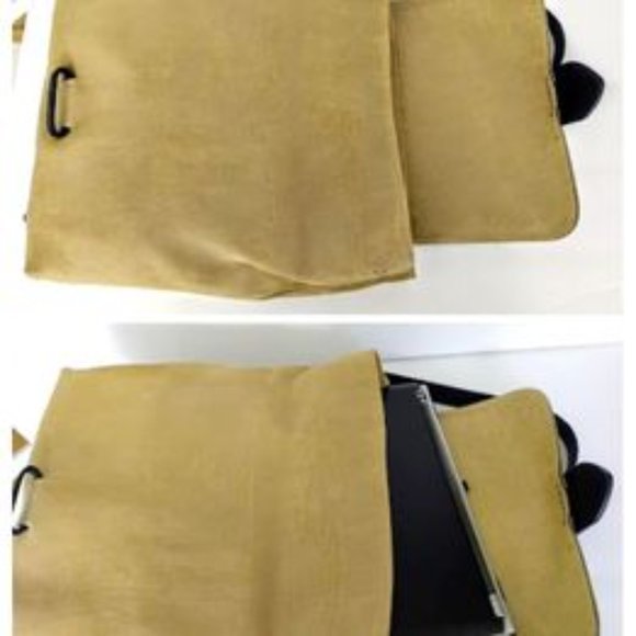 Pauric Sweeney Tan Python and Suede Leather Messenger Bag - Picture 7 of 10